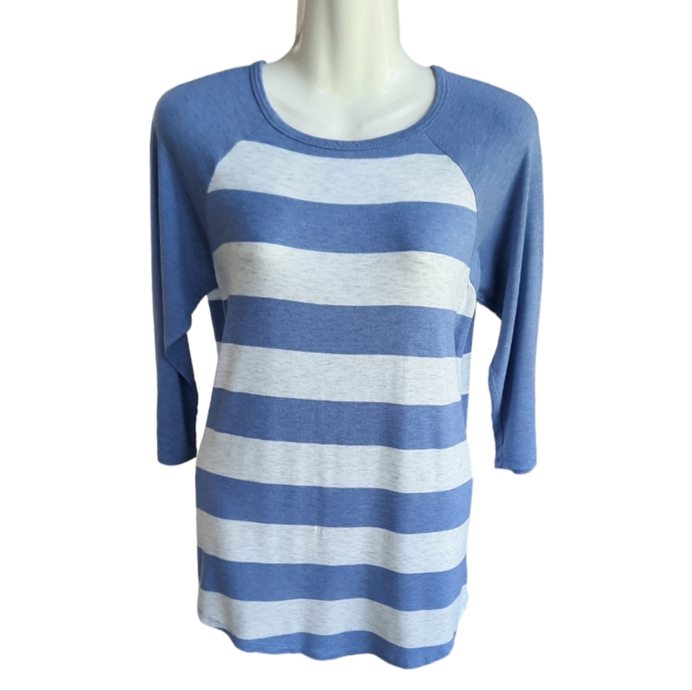 LuLaRoe Raglan Sleeve Randy Striped Shirt - Picture 3 of 7